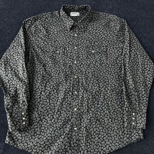 Wrangler Wrancher Shirt Mens 2XT Black Paisley Western Pearl Snap Long Sleeve